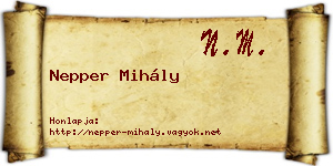 Nepper Mihály névjegykártya